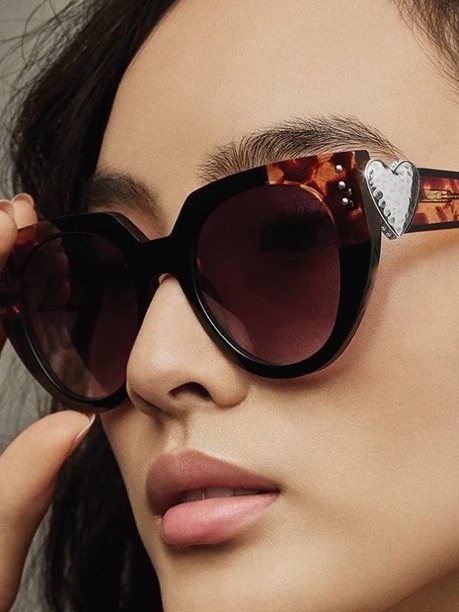 Brighton Spectrum Love Sunglasses Tortoise Purple Gradient W/ Floral Case